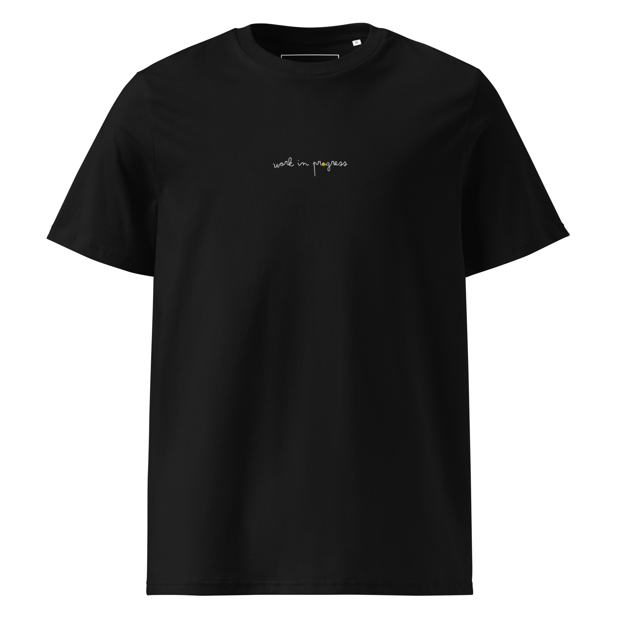 Work In Progress (Black) - Unisex organic cotton t-shirt - Image 2