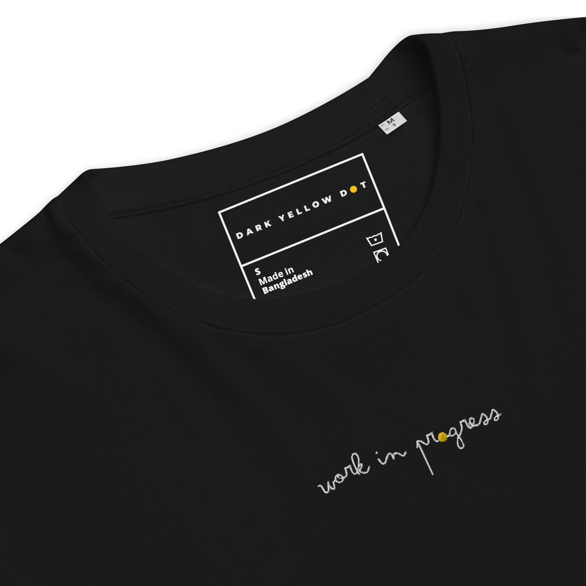 Work In Progress (Black) - Unisex organic cotton t-shirt - Image 3